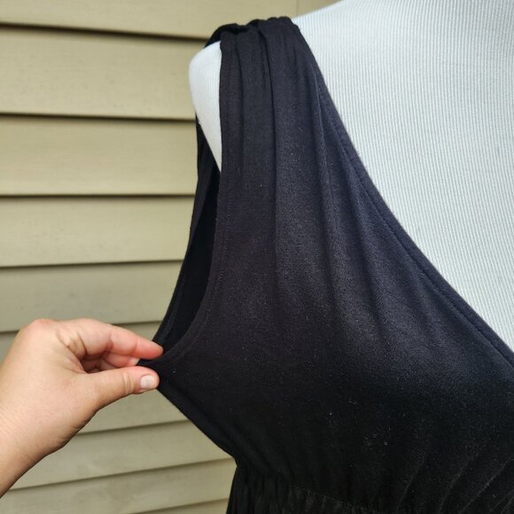 Wilster Black Casual Short Dress V-Neck Sleeveless Stretch Cover-up Solid - Picture 5 of 14